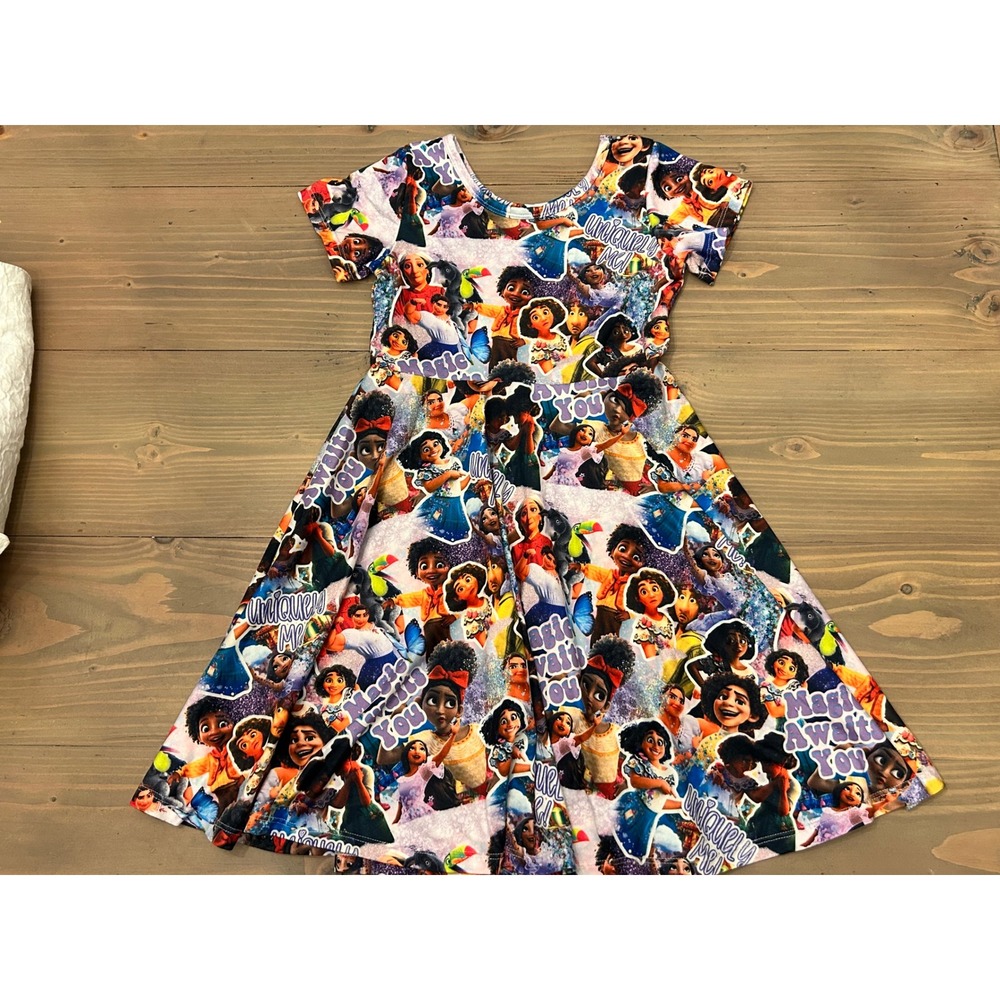 Kk24 Boutique Encanto Dress Mirabel Isabela Cartoon Print Twirl Dress 5 6‎